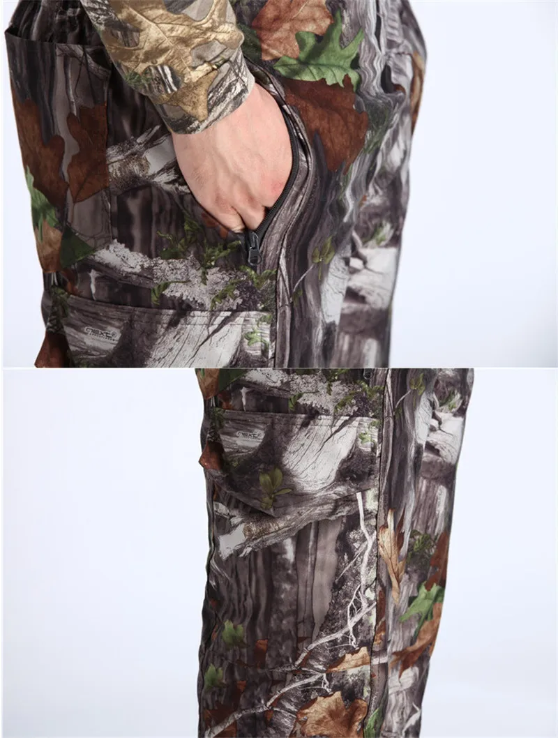 Bionic dead tree pattern camouflage suit,Winter Cotton-padded clothes Ghillie Suit,Wear resistant, warm Coat and trousers