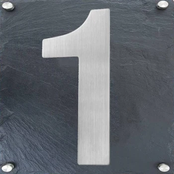 

15cm 6 Inch Floating House Numbers Door Sign Mounted, Stainless Steel Brushed Nickel House Number Sign #1 Huisnummer Outdoor