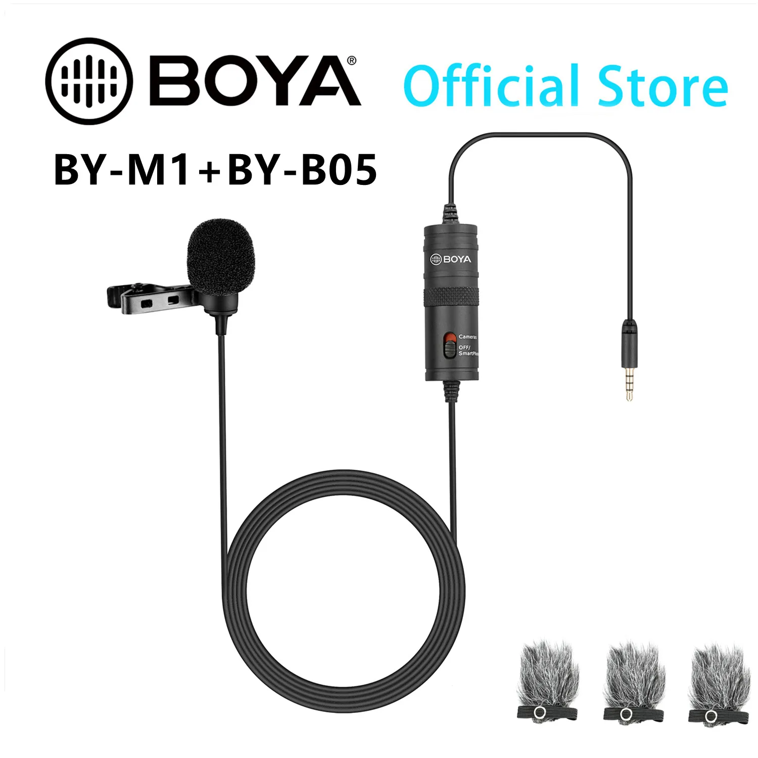 BOYA BY-M1 6m Professional  3.5mm TRRS Lapel Condenser Microphone for PC Mobile Phone Streaming Lavalier Microphone Blogger Vlog 