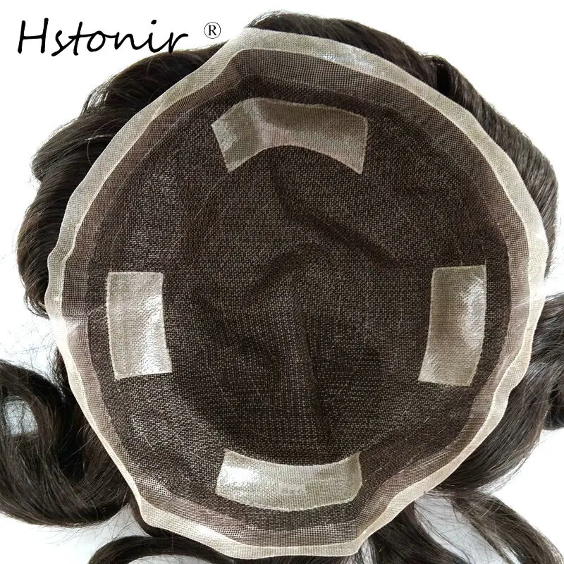 Hstonir индийские волосы remy человеческие супер тонкий моно накладка из фальшивых