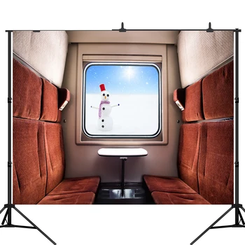 

Lyavshi Romantic Christmas trip train cabin snowman Photography Backgrounds Photographic Backdrops For Photo Studio