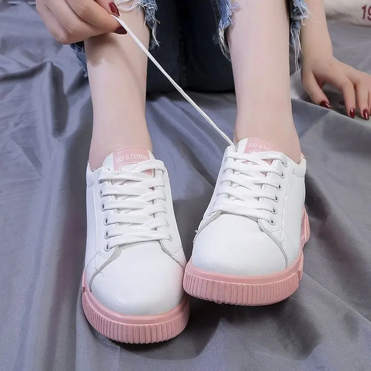 

White Shoes Women's 2019 New Style Summer Korean-style Versatile Breathable Students Shoes Casual Shoes Women's Low Top Athletic