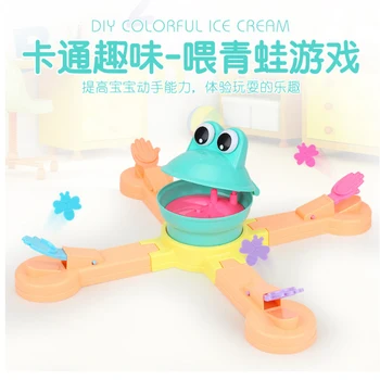 

" Parent-Child Desktop Interactive Games Toy Children Party Educational Feeding Frog Projection Eating Beans Funny Toys"