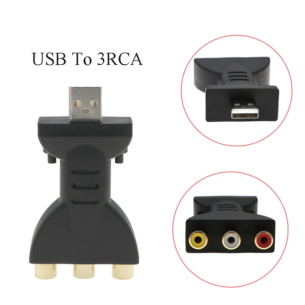 Новое поступление 1 шт. USB Male To 2RCA/3RCA Женский Видео Аудио позолоченный адаптер AV компонентный конвертер аудио адаптер Аксессуары