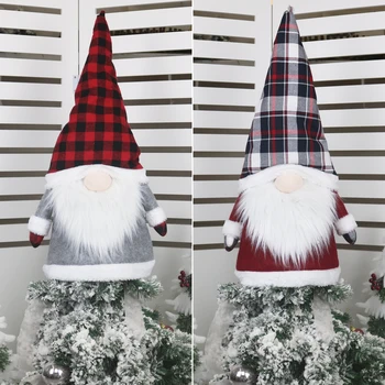 

Santa Doll Christmas Tree Hat DIY Christmas Ornament Faceless Doll Forest Elder Tree Top Creative Home Decoration New Year Gift