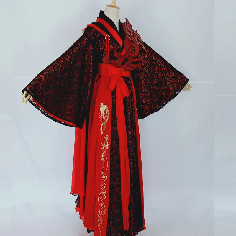 Lu Zhaoyao черный красный Domineering Hanfu костюм женский широкий рукав косплей Hanfu для ТВ Игры Zhao Yao сценическое представление