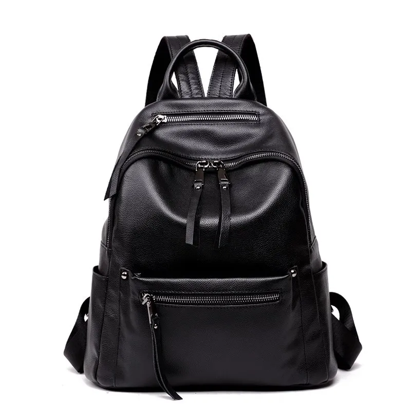 

Cross Border for Travel Full-grain Leather Large Bag WOMEN'S Backpack Bag European And American Minimalist Genuine Leather Large