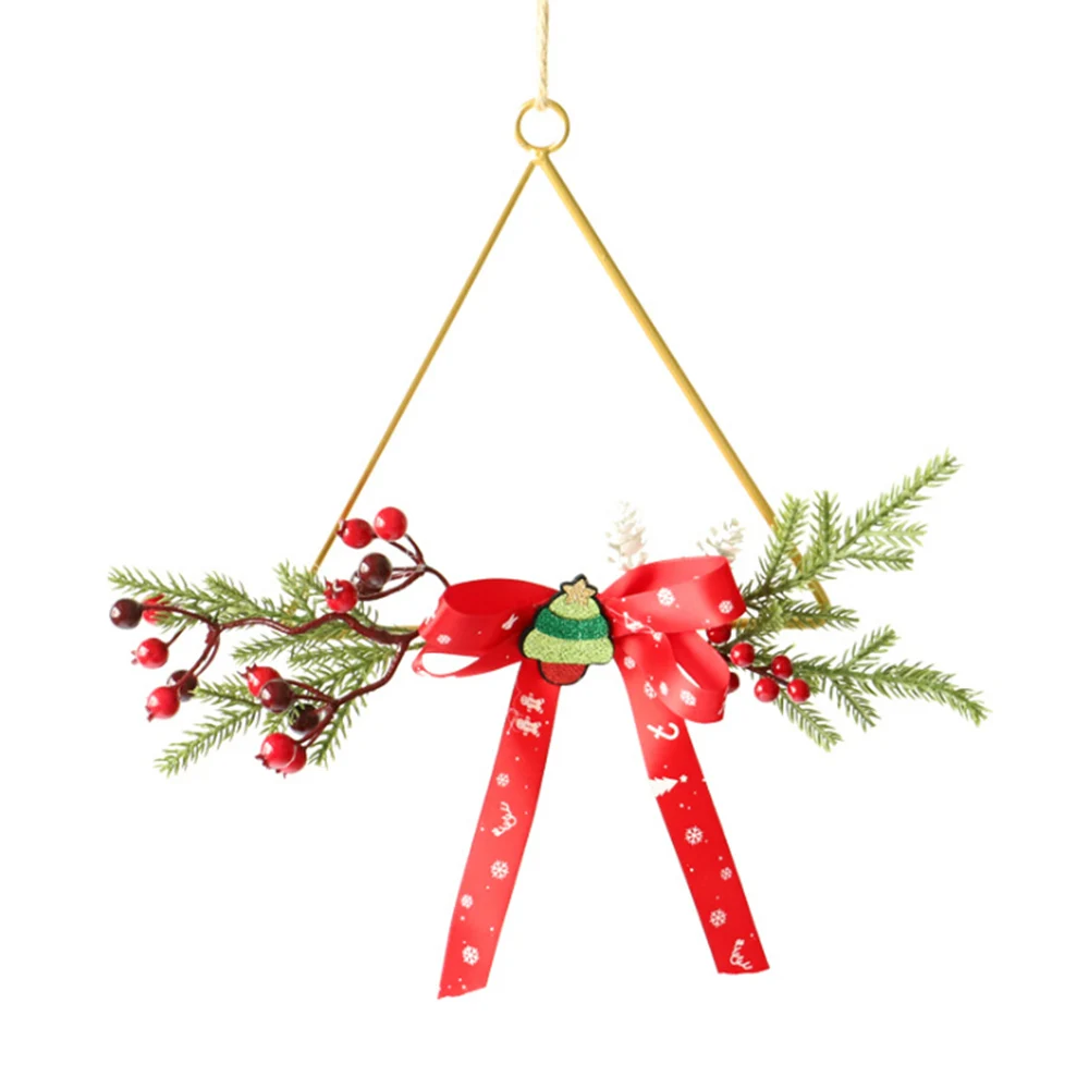 Nordic Style Wall Hangings Wrought Iron Garland Artificial Flower Ins Simple Door Window Hanging Ornament Christmas Home Decor