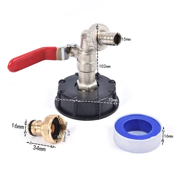 

IBC Tank Adapter S60X6 To Iron Brass Tap 1/2" Replacement Valve 60mm Coarse Thread To 15mm Garden Water Connectors Drain Adapter