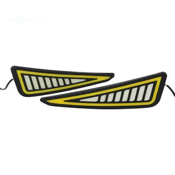 

2020 Freeshipping Universal Car DRL LED Daytime Running Light Turn Signal StripYellow And White Signal Light