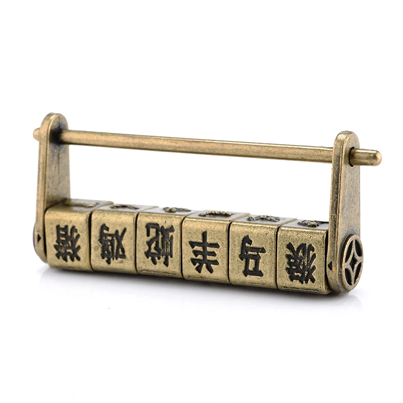 NAIERDI китайский Винтаж AntiqueLock бронзовый ключ замок ретро Комбинации замок с паролем 90*37 мм цинк шкатулка для украшений, из сплава замок
