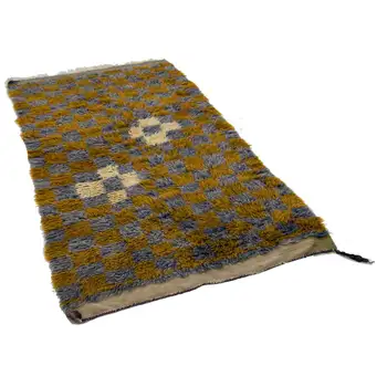 

121x207 Cm Yellow Handmade Vintage Tulu Rug-4x7 Ft