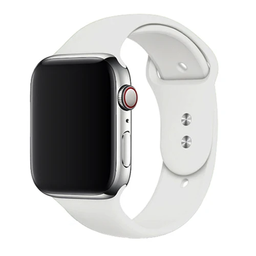 Спортивный ремешок для часов для apple watch, ремешок 42 мм, 38 мм, версия apple watch 4/5/3/2/1 44 мм 40 мм наручных часов iwatch, браслет, силиконовый ремешок для часов аксессуары - Цвет ремешка: 10-Rice white