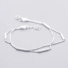 Новое искусство, 925 пробы, серебряные ювелирные изделия, Женские Простые Геометрические линии, высококачественный популярный браслет