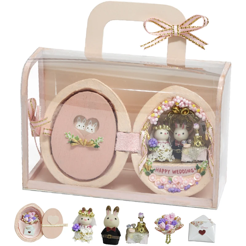 

DIY Dollhouse Furniture Miniature Wooden Miniaturas Doll House Box Theatr Toys for Children Birthday Gifts Casa Seed World R2