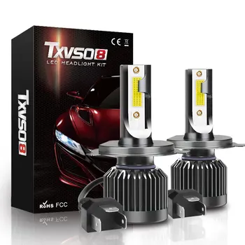 

TXVSO8 Mini H4 Led Bulb 80W 8000LM Wireless Car Headlight 12V Conversion Driving Light 9003/HB2 Hi/Lo Lamp 6000K White í—¤ë“œë¼ì´íŠ¸ h4
