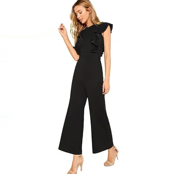 

Women Summer New Cross-Border Ruffled Jumpsuits Rompers