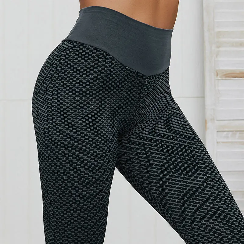 NORMOV брюки-карго с высокой талией, женские брюки в горошек, женские брюки для фитнеса, высокая эластичность, дышащие джоггеры, сетчатые спортивные штаны для женщин - Цвет: Black Grey