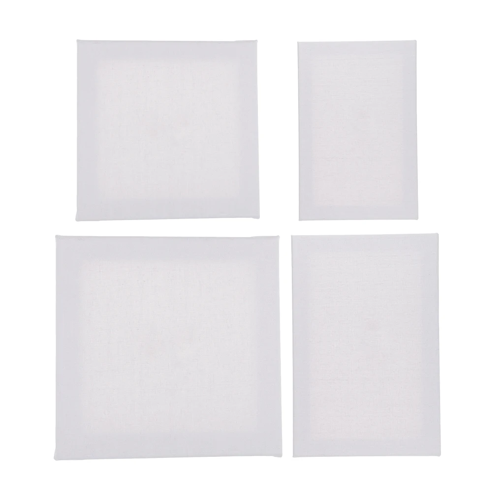 Plain White Square Blank Stretchy Canvas Board Wooden Frame For Artist Oil Painting Acrylic Painting