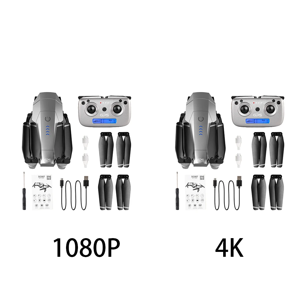 SG907 регулировка 4K 1080P wifi Квадрокоптер Комплект складной с камерой gps RC Дрон широкоугольный пульт дистанционного управления возврат одной кнопки