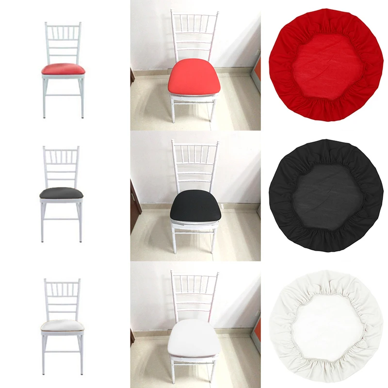 Square Round Elastic Stretch Chair Seat Cover fit Home Wedding Dining Room Chair Dining Room Chairs Home images - 6