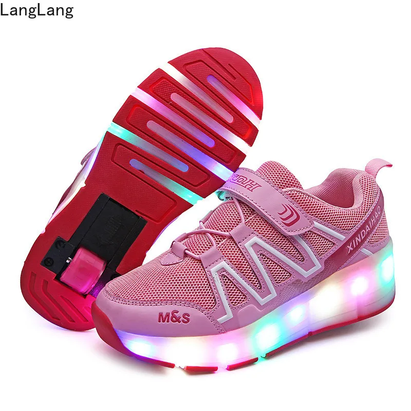 Heelys Zapatos con luces LED para niños y niñas, patines con carga USB, de  una o dos ruedas|Zapatillas deportivas| - AliExpress