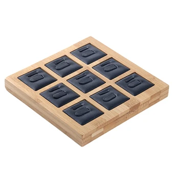 

9 Grids Bamboo Jewelry Display Ring Display Stand Holder Showcase Organizer Jewelry Holder Jewelry Organizer for Window Displa
