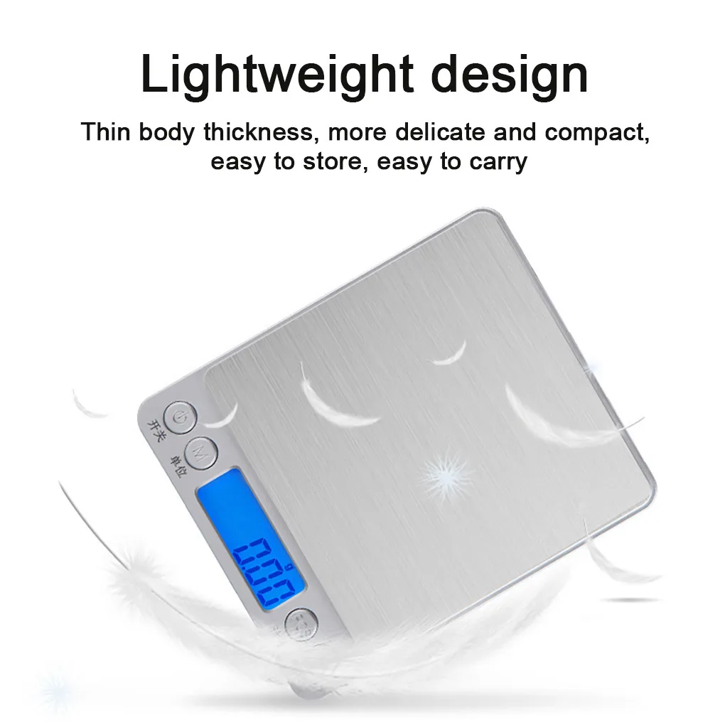 

Digital Scale with LCD Screen Food Jewelry 0.1g Accuracy Weighing Device Stainless Steel Pocket Scale