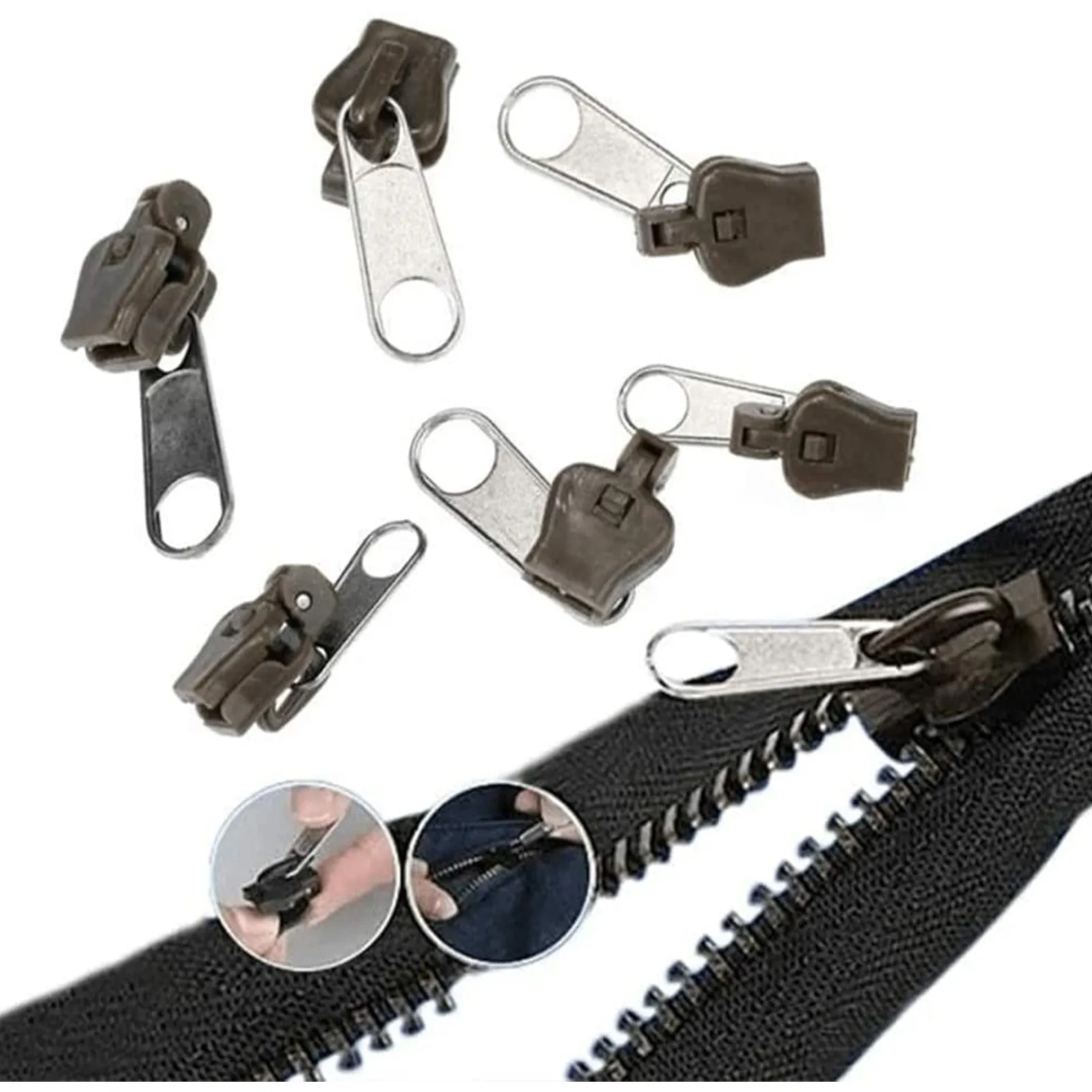 6pcs/kit Multifunctional Zipper Head Universal Instant Fix Repair Fastener Replacement Garment Sewing Puller | Дом и сад