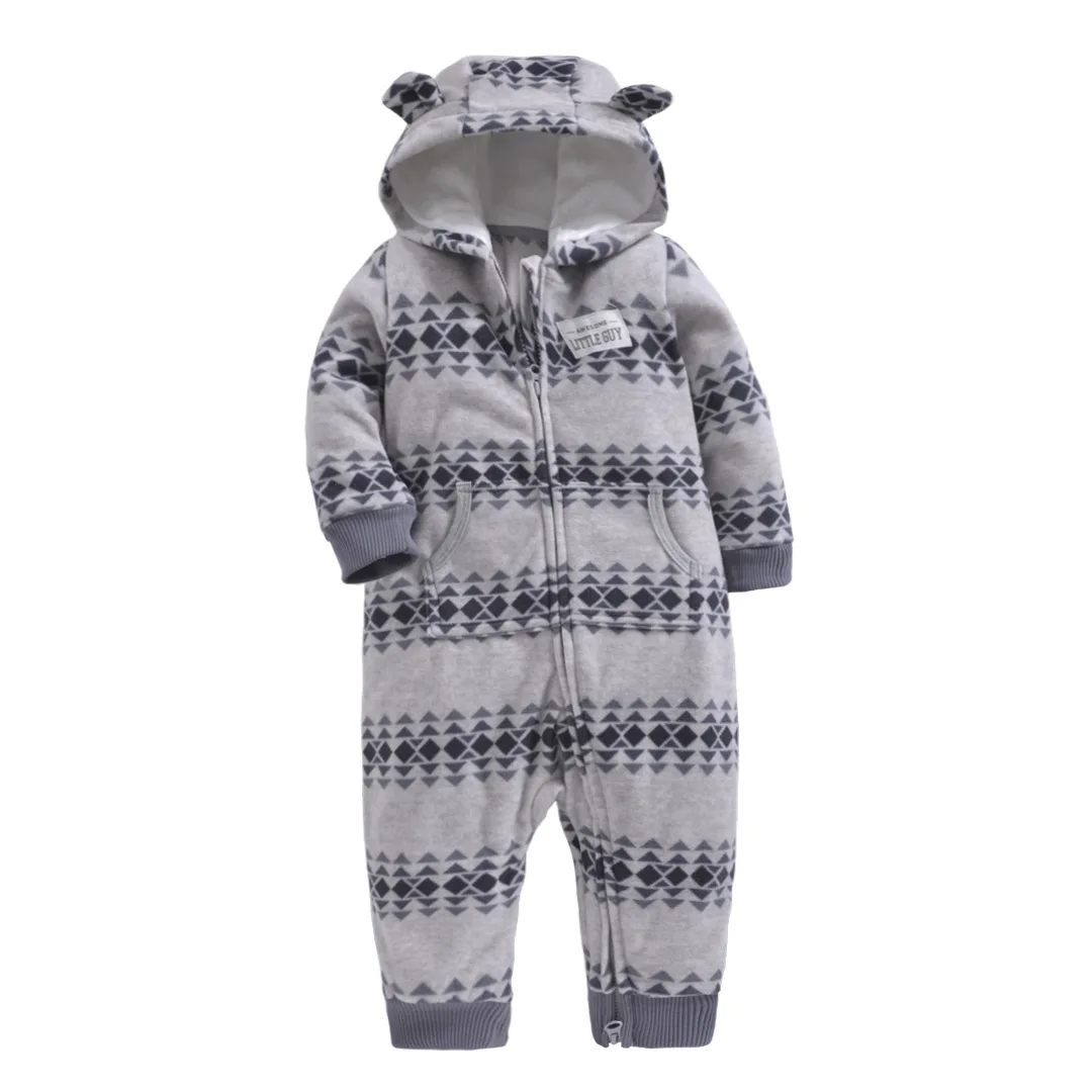 Gray Одежда для малышей комбинезон для новорожденных Одежда для мальчиков осенне-зимний флисовый детский зимний комбинезон Одежда для новорожденных Комбинезоны для младенцев - Цвет: Gray