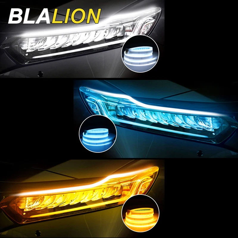 3 цвета Автомобильный светодиодный DRL Дневной светильник 30 45 60 см Мягкая трубка