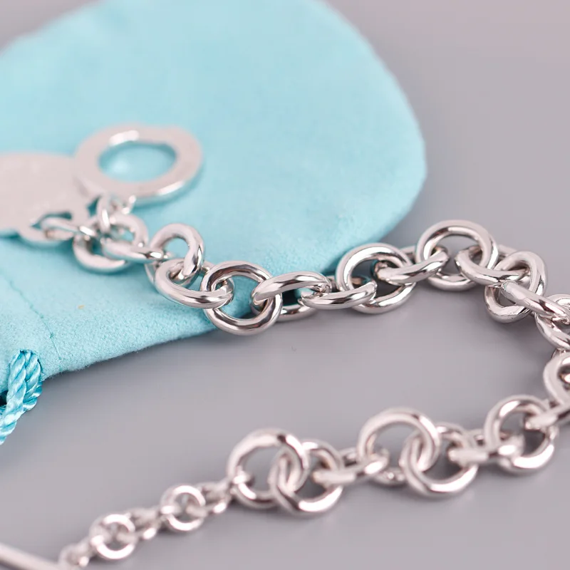 DOYUBO, Брендовые женские браслеты из стерлингового серебра с сердечками, женские классические браслеты из чистого серебра, хорошее ювелирное изделие VD074