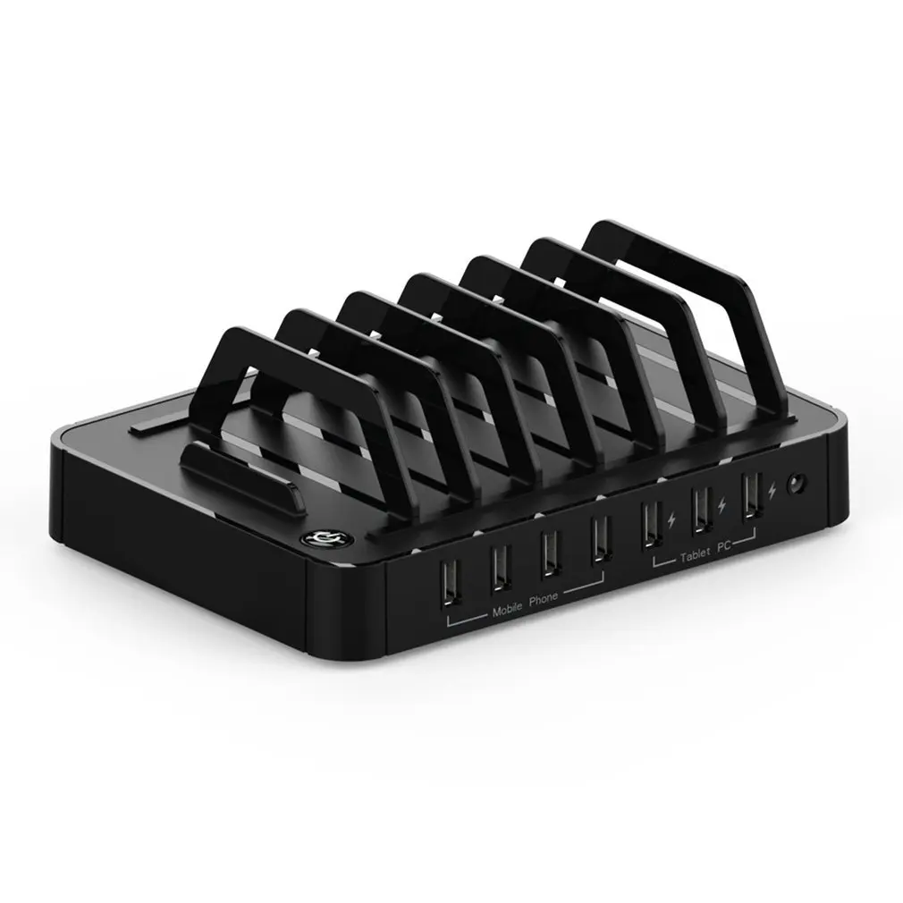 7 Ports USB Charging Station Wire Fast Charge Dock Watch Stand Organizer for Mobile phone Smart Phones& Tablets