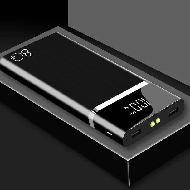 16000mAh power Bank светодиодный дисплей двойной светодиодный внешний аккумулятор для iPhone XS MAX samsung Xiaomi huawei LG power bank - Цвет: Black 16000mAh