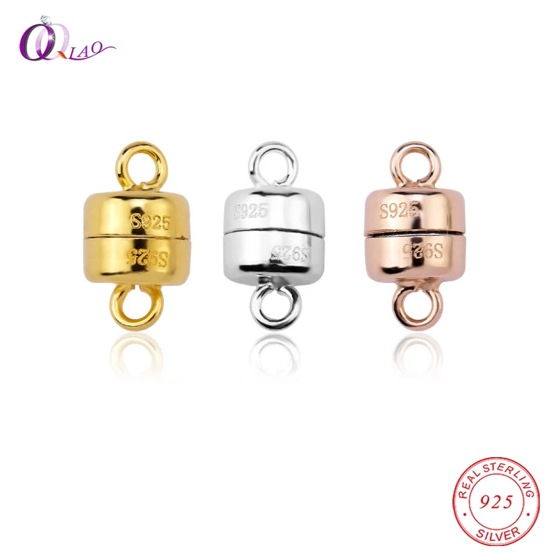 

5.7x10mm 925 sterling silver Magnetic Clasps lovers Magnetic Clasps for Bracelets silver Buckle Clasps for Jewelry Making DIY