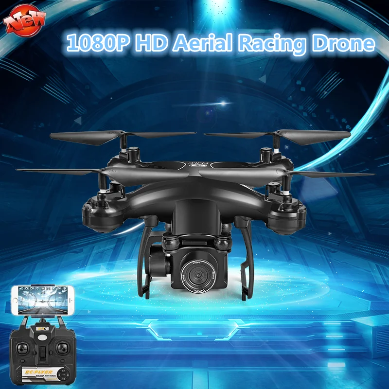 Подарок для мальчика 1080P UHD беспроводной контроль wifi FPV RC Дрон 2,4G 23Mins 3D рулон Hover Безголовый режим приложение пульт дистанционного управления вертолет
