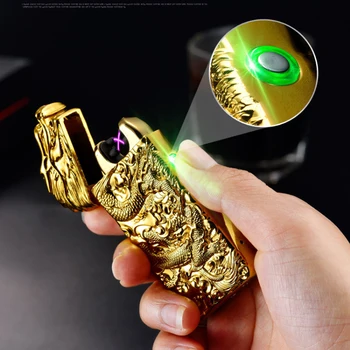 

Dropship Suppliers USB Charging Electric Lighter Metal Custom Windproof Rechargeable Cigarette Lighter Gadgets For Men