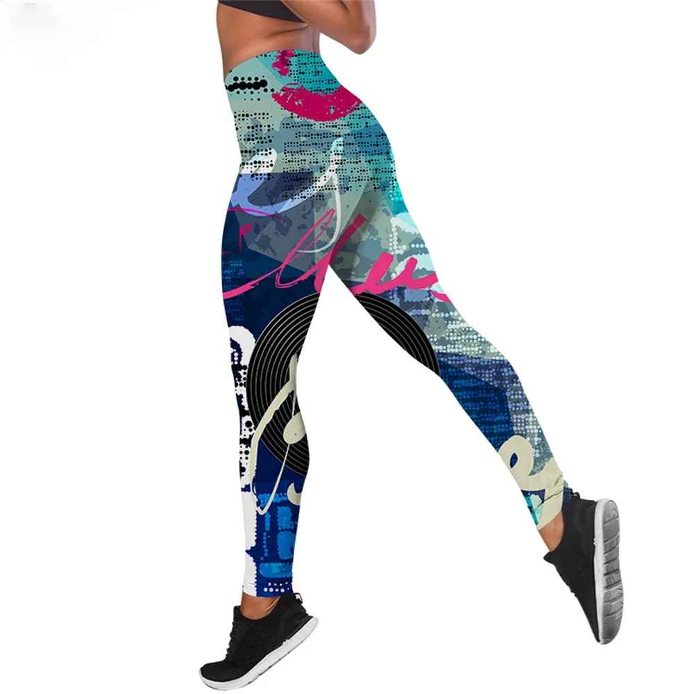 

CLOOCL Women Leggings Vintage Newspaper Printed High Waist Elasticity Legging 3D Fashion Fitness Pant for Female Jogging Pants