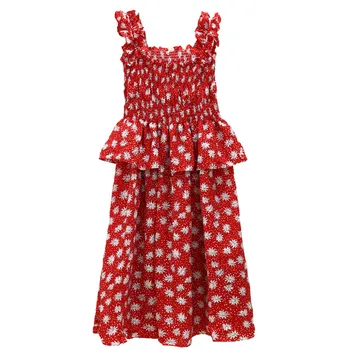 

WOMENGAGA 2020 French Strap Floral Sleeveless Dress Romantic Vacation Female Summer Patchwork New Square Collar Print A816