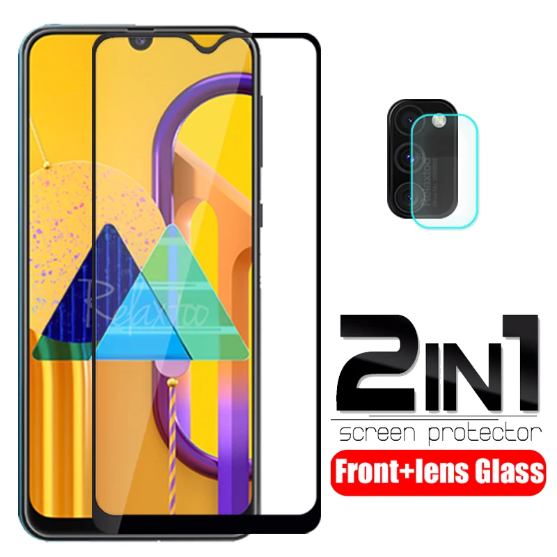 

2 in 1 camera lens Glass For samsung Galaxy m30s tempered Glass screen protector Film on sunsung m30s m307 m307F protective Glas