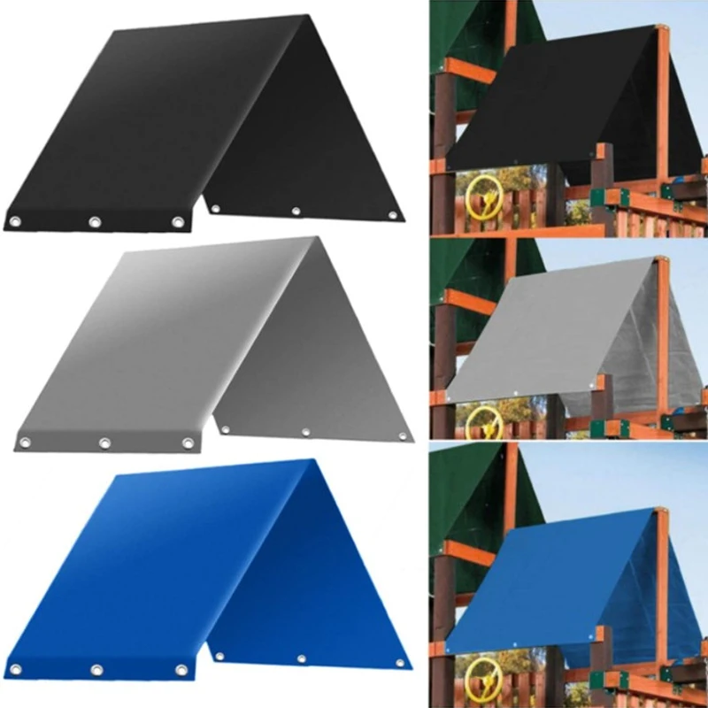 Waterproof Shade Canopies Cover Replacement Tarp Roof Kids Playground UV Protector 132 x 226cm Garden Supplies WWO66