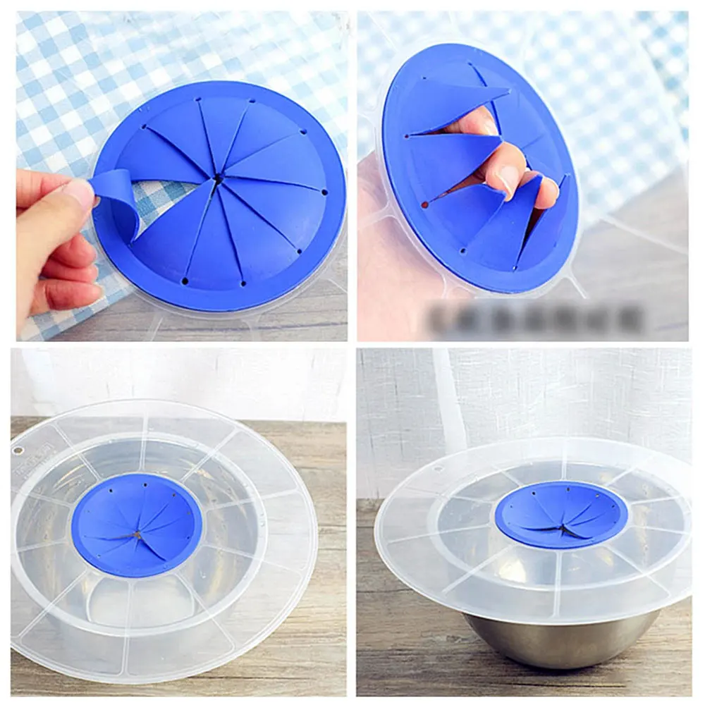 Description Picture 4 of itemSilicone world Egg Beater Bowl Cover Splash Waterproof Plastic Bowl Cover Egg Mixer Anti Splash Lid Kitchen Cooking Gadget