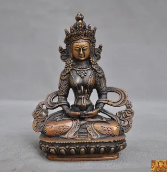 

wedding decoration Tibetan Buddhism fane Nepal Bronze Amitayus longevity God Goddess Buddha Statue
