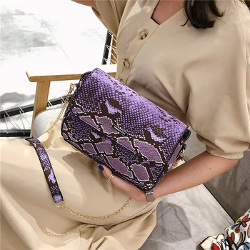 

2020 Fashion Serpentine Women Small Flap Bag Pu Leather Chain Handbags Shoulder Bag Cross Body Bags for Ladies Messenger Bags