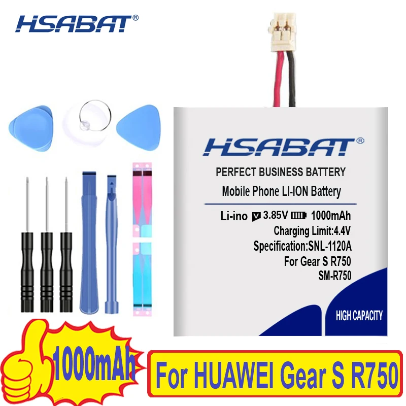 HSABAT Аккумулятор 1000 мАч для samsung gear S SM-R750 R750