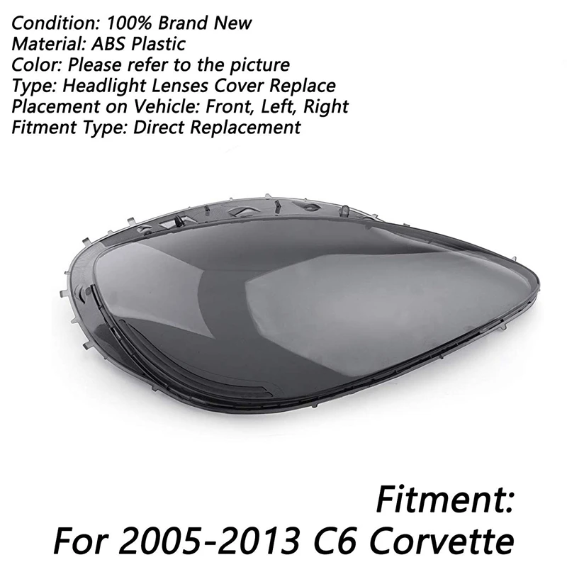 Замена фар линзы со стороны водителя для Корвет C6 2005 2006 2007 2008 2009 2010 2011 2012 2013