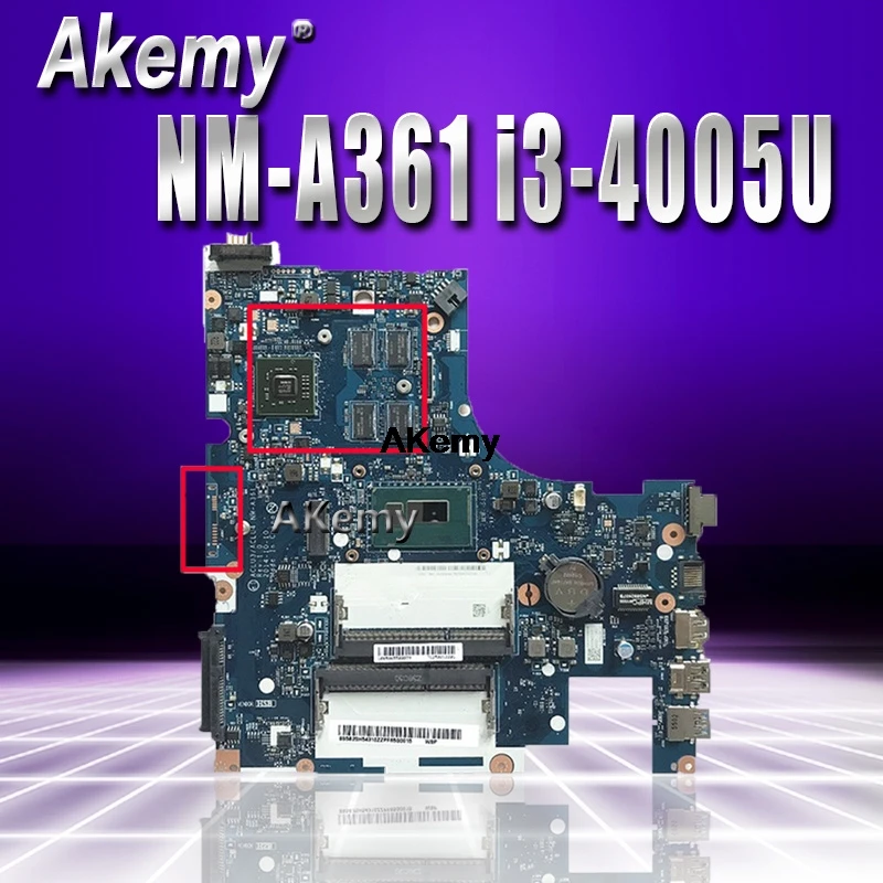 

NM-A361 motherboard for Lenovo G50-80 laptop motherboard ACLU3/ACLU4 NM-A361 R5 GPUnotebook I3-4005 CPU original Test