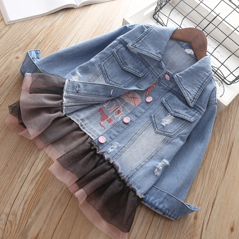 

2019 Autumn GIRL'S Coat Flamingo Jeans Coat Jacket Korean-style Versatile CHILDREN'S Jacket AliExpress Wholesale