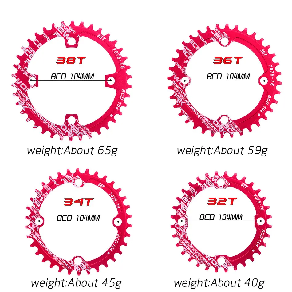 Einzigen geschwindigkeit система Breite kettenblatt 104 BCD RUNDE 32 t 34 t 36 t 38 t MTB 11 s 10 s 9 s 1*11 Kurbel Kettenblatt R