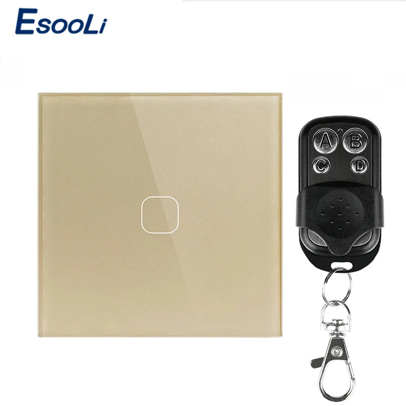 1 Gang Remote EsooLi EU/UK Стандартный беспроводной пульт дистанционного управления света сенсорные переключатели дистанционное управление настенный выключатель домашней автоматизации сенсорный выключатель - Цвет: 1 Gang Remote